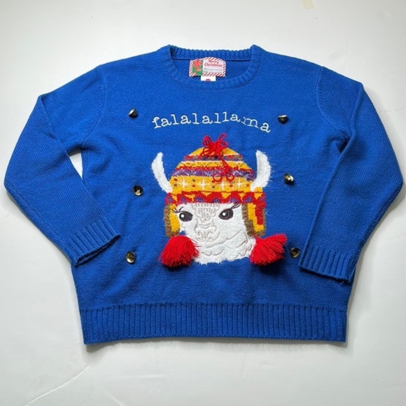 Merry Christmas Sweaters - Women’s Christmas Llama Sweater Size S/M